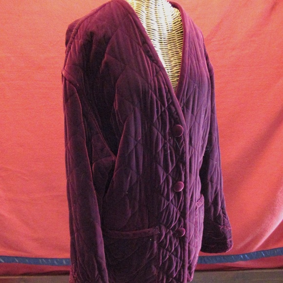 Anne Klein II Burgundy Quilted Jacket - Picture 1 of 9